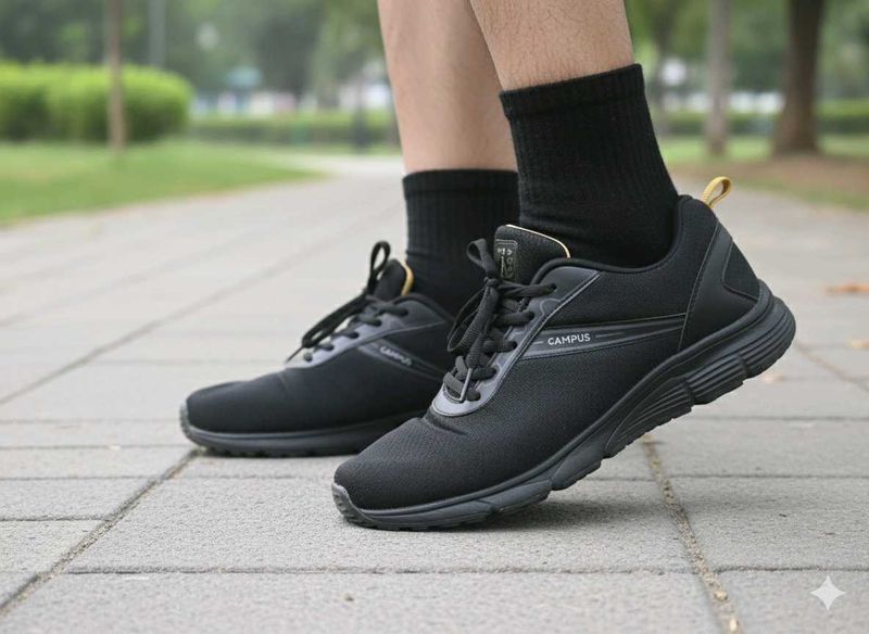 Campus Black Sneakers Size 9uk