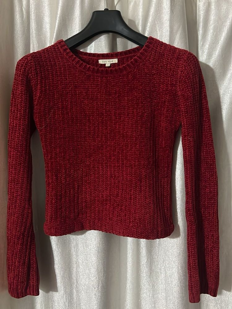 Red Cropped Sweater