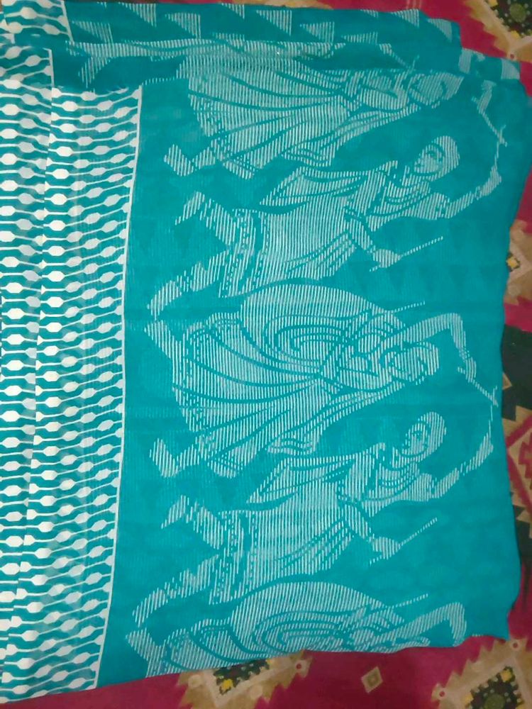 A Sea Green Colour Sarees
