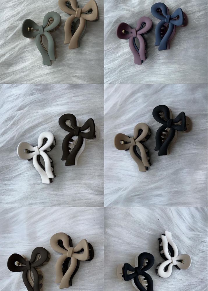 Bow Claw Hair Clips - Set of 6