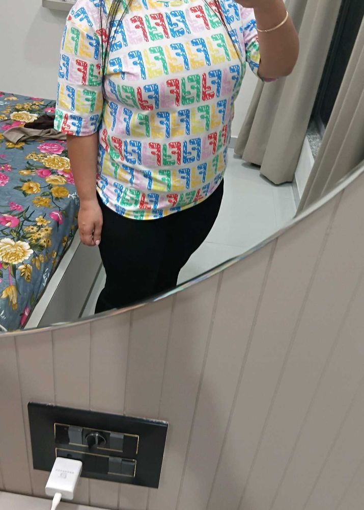 Colorful Graphic Tee One tym Use Only