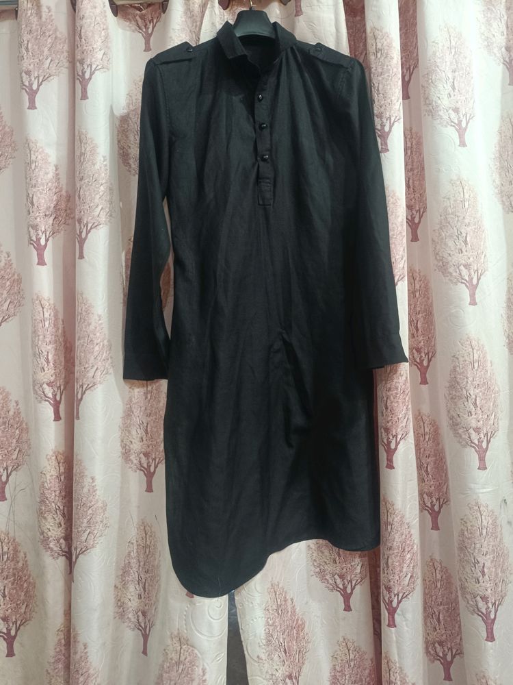 Black Pathani Kurta With Salwar