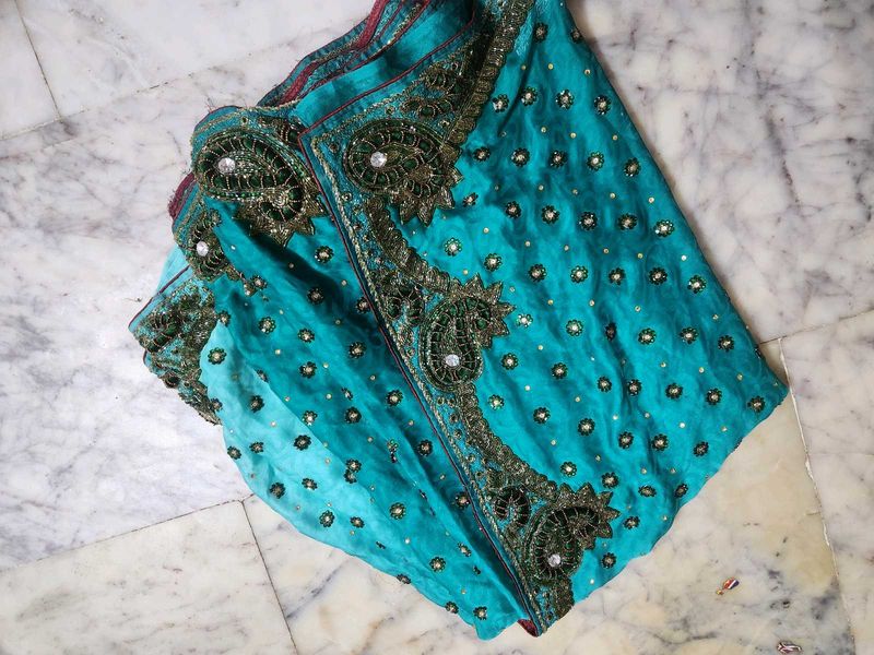dark sea green saree 🥻 💚