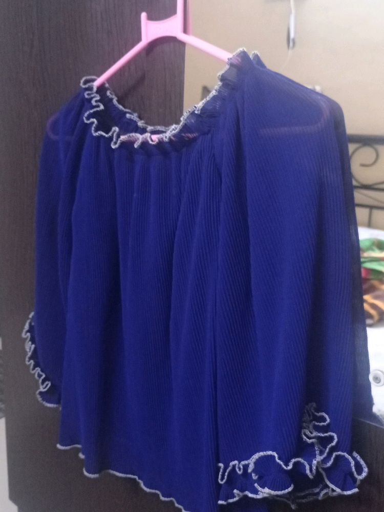 Navy Blue Off Shoulder Top