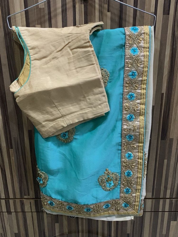 Elegant Turquoise Saree