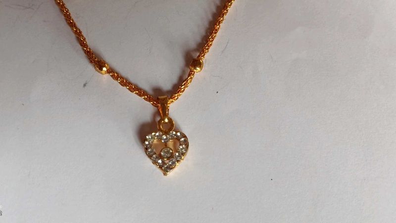 Gold Heart Pendant Necklace