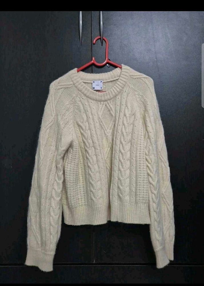 Cream Cable Knit Sweater