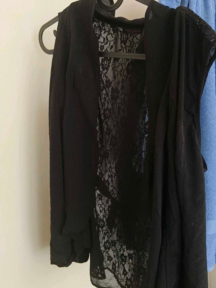 Black lace cardigan