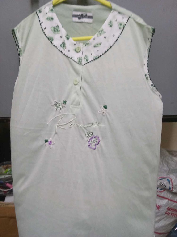 Vintage Embroidered Sleeveless Nightgown