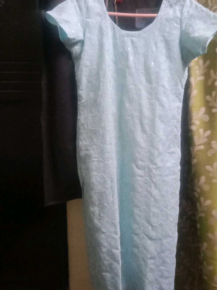 Cyan Blue Shade Beautiful Suit.