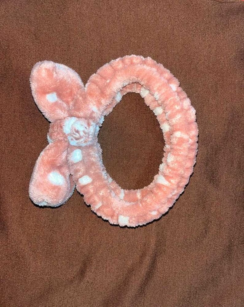 Cute Bunny Ear Headband For Makeup And Skincare.