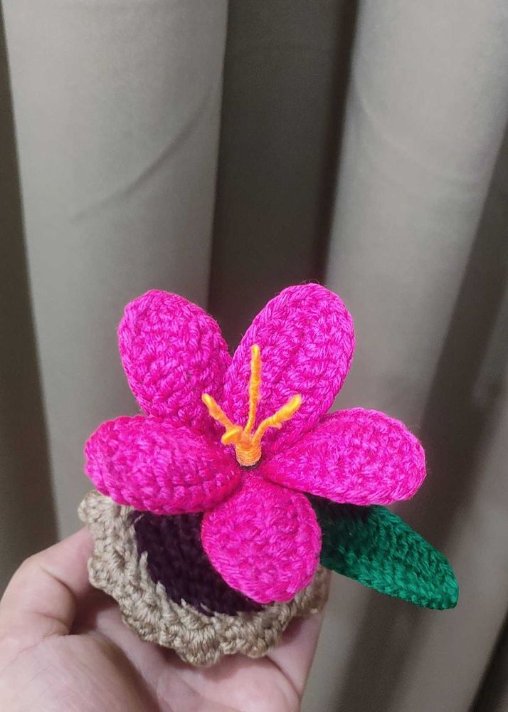 Crochet Lily Flower Pot