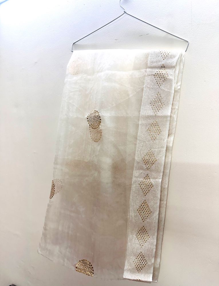 White &amp; Gold Dupatta