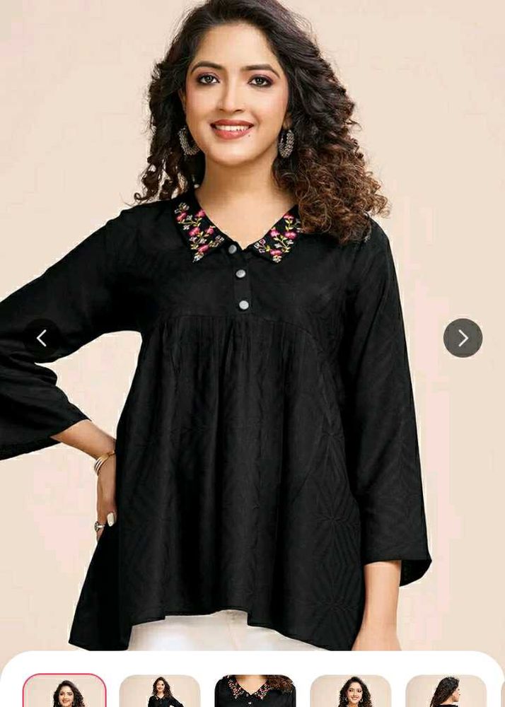 MOJILAA BLACK Floral Top