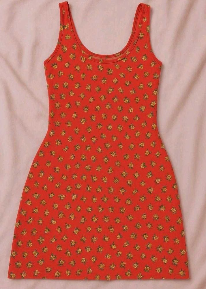 Forever 21 Red Floral Bodycon Dress