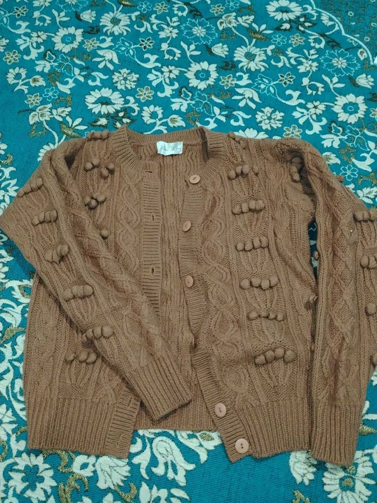 Brown Knit Cardigan