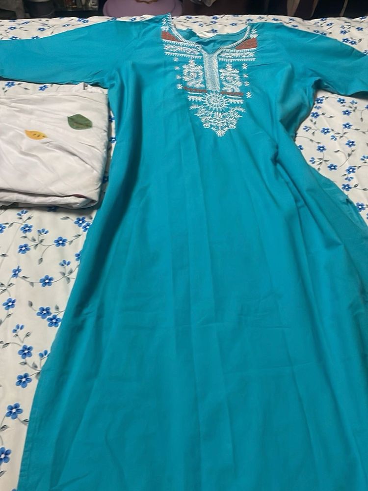 Blue Kurti With Patiala