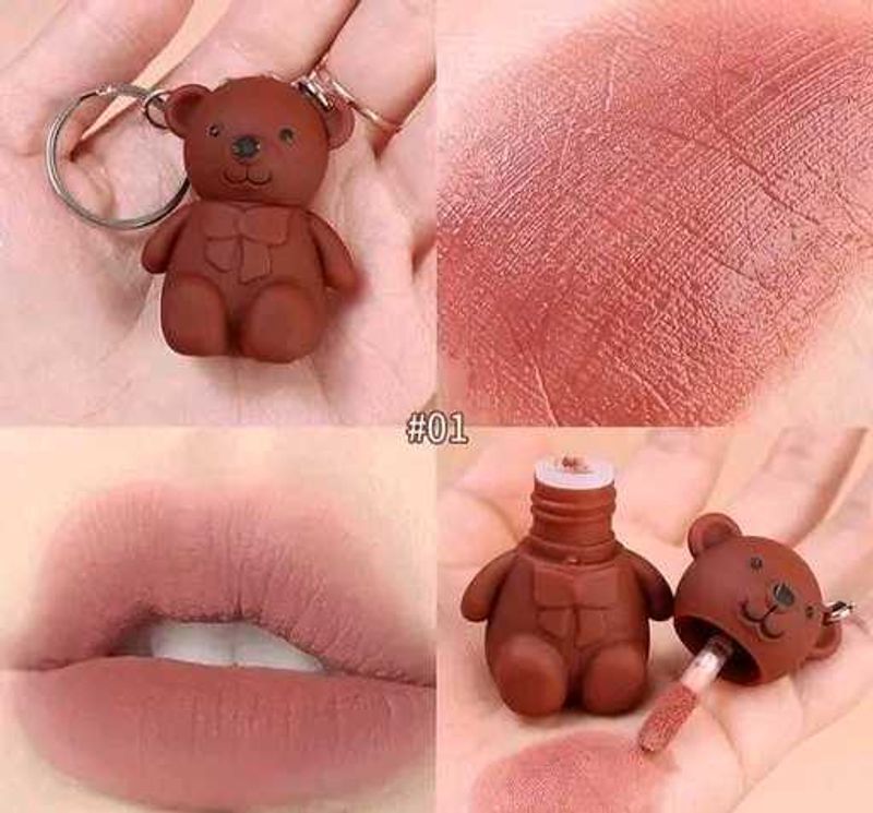 Teddy Bear Lip Gloss - Cute Keychain! 2 sets
