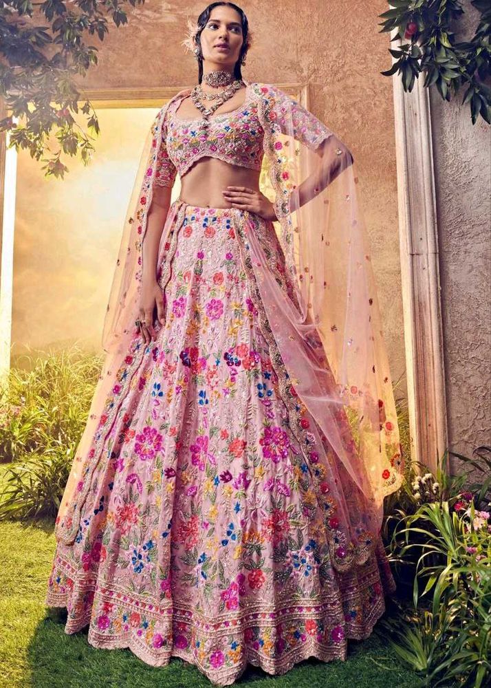 Floral Lehenga Choli with Unstitched Blouse