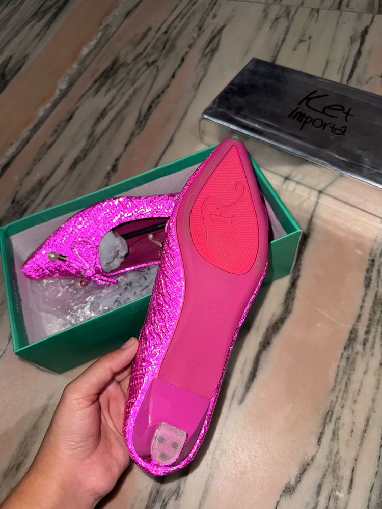 Pink redium short heel