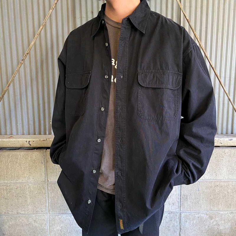Vintage Black Button-Down Shirt