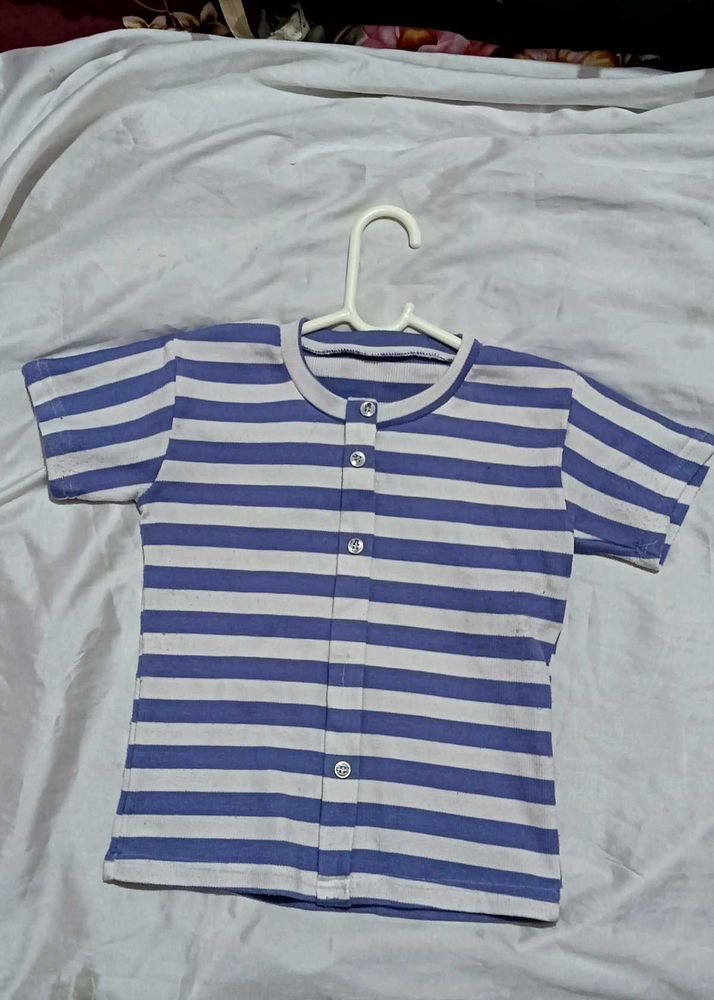 Striped Blue Crop Top