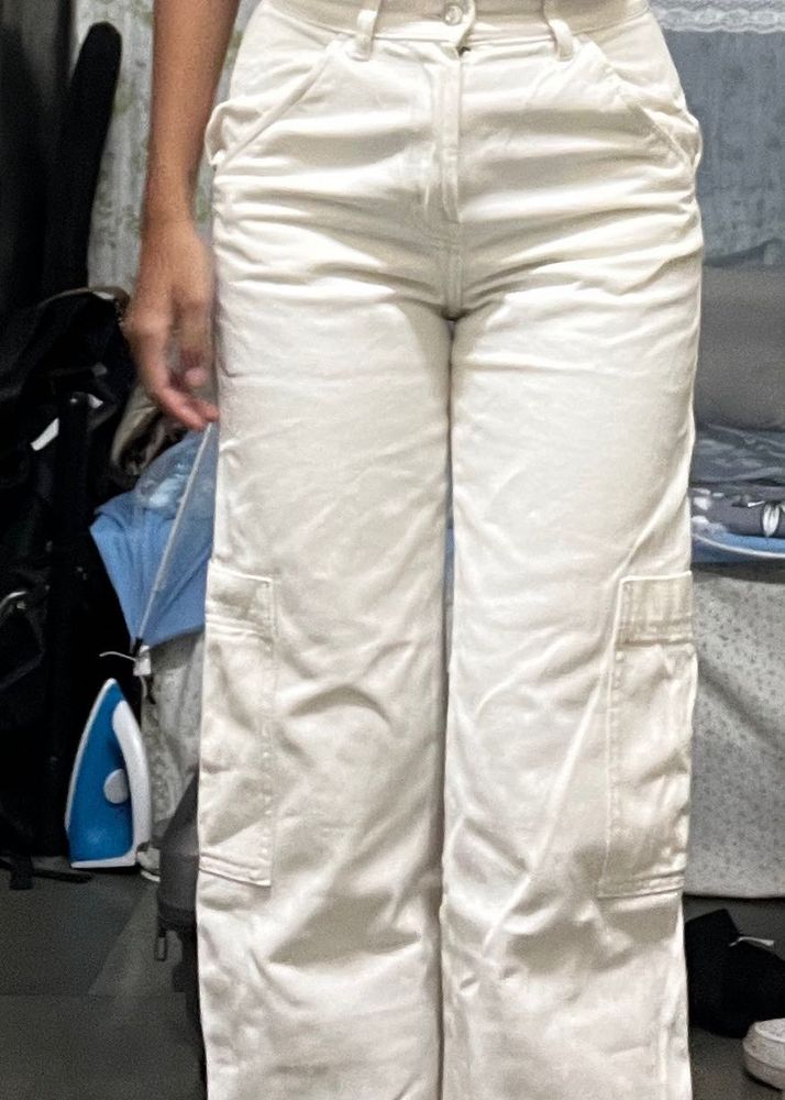 White Cargo Pant