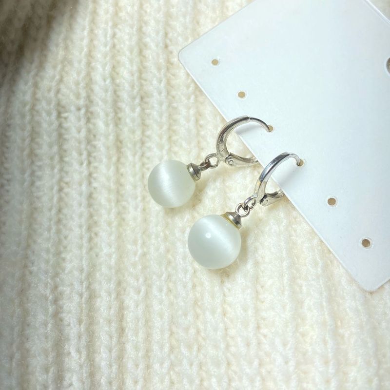 Elegant White Stone Drop Earrings