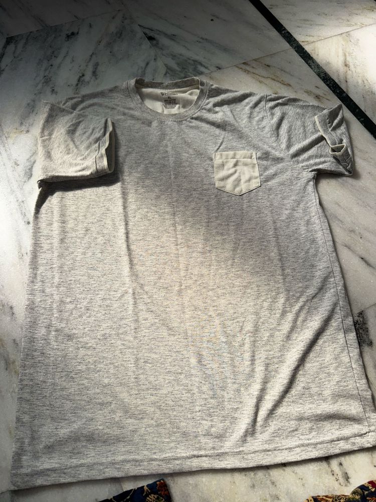 grey T-shirt