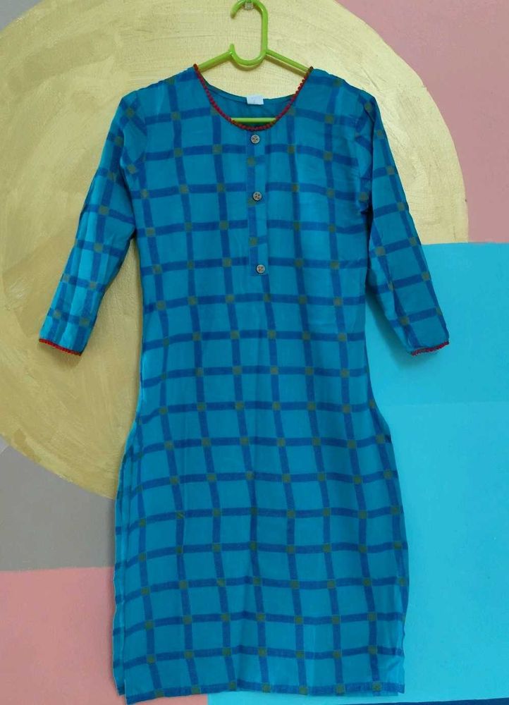 Blue Straight Kurti