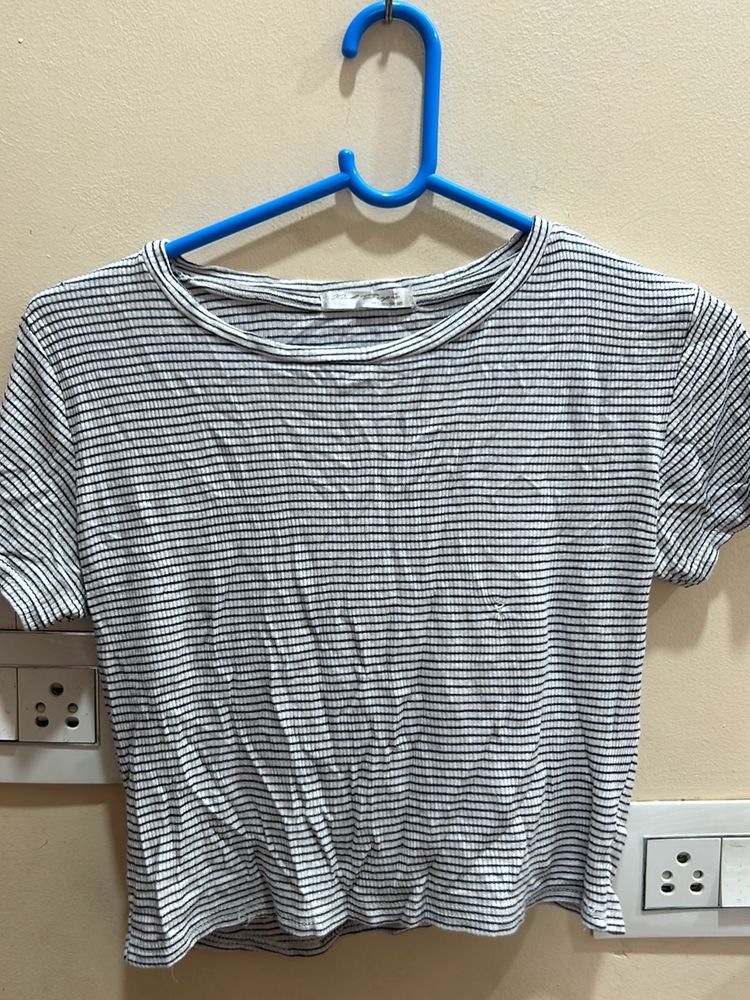 White Striped Top