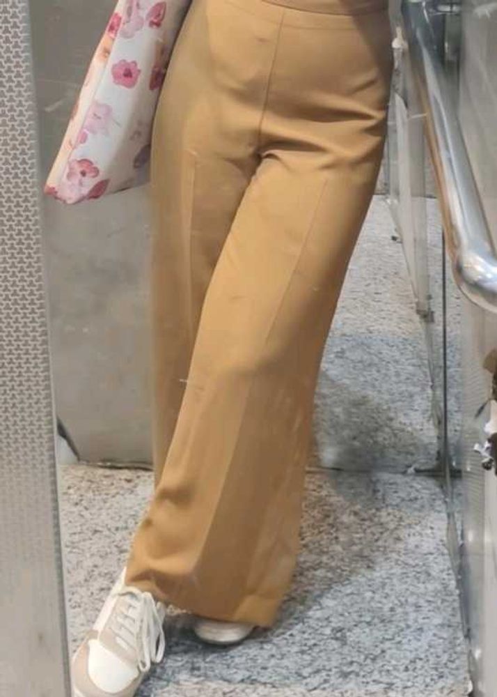 Tan Wide Leg Trousers