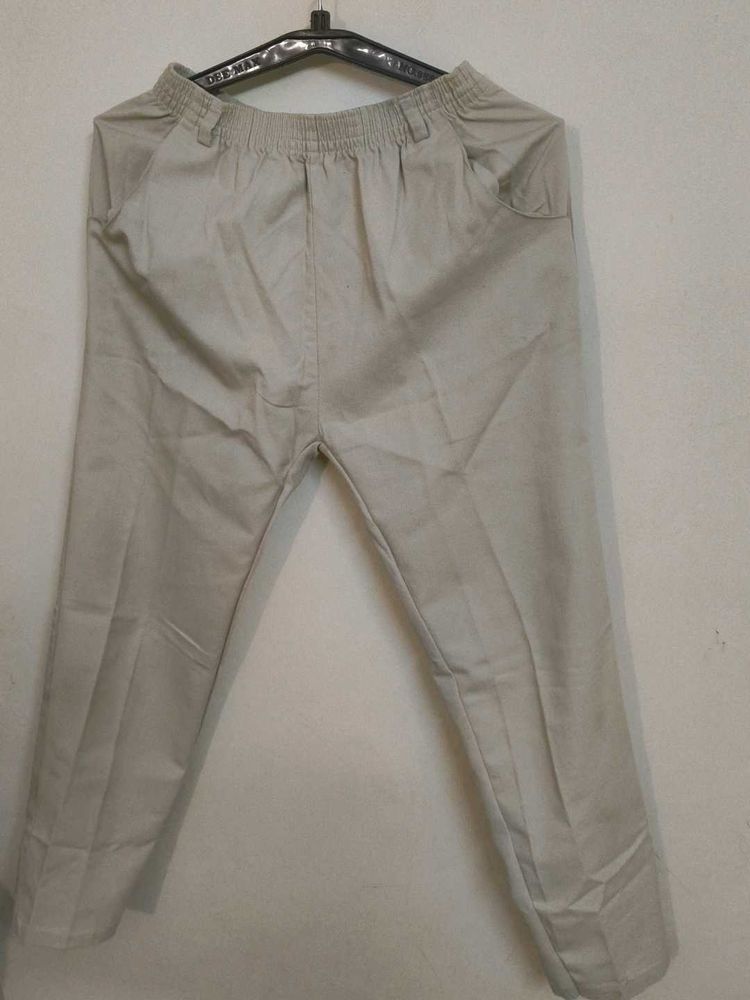 Khaki Elastic Waist Pants
