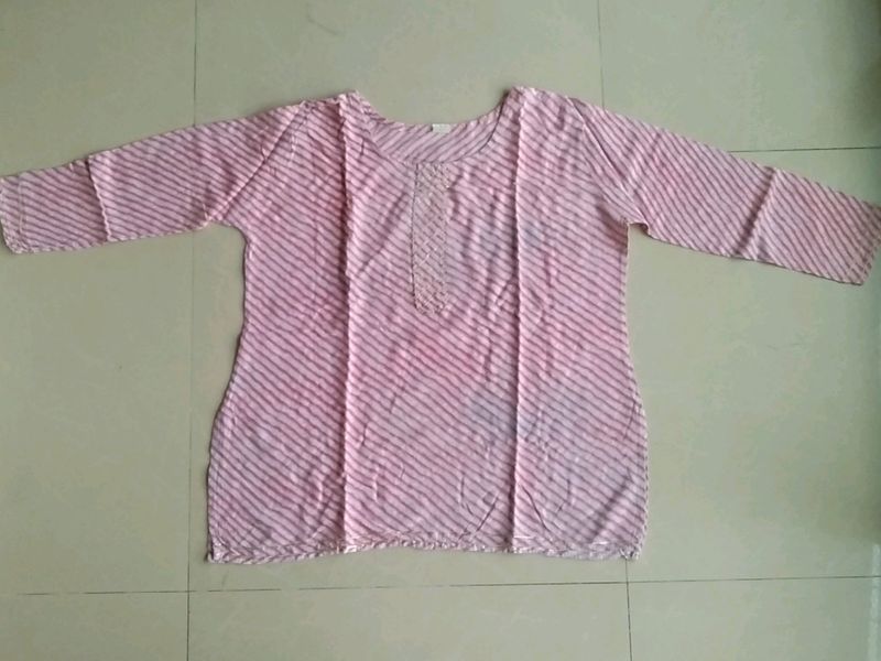 Pink Leheriya Top Size-XXL