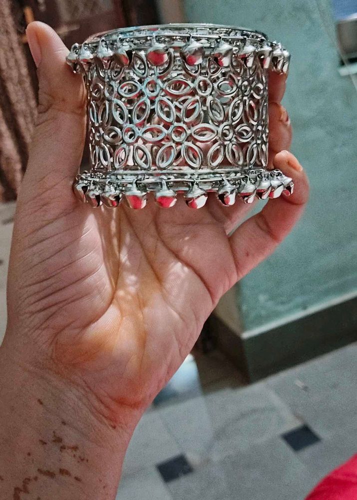 Silver Tone Boho Cuff Bracelet