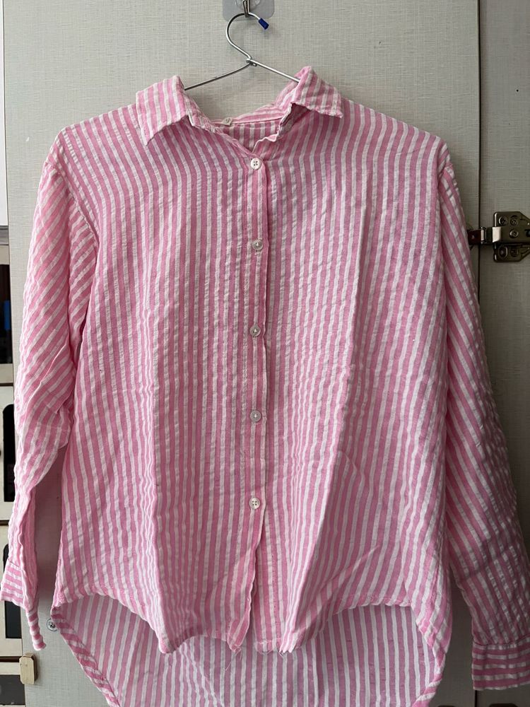 Pink Striped Button-Down