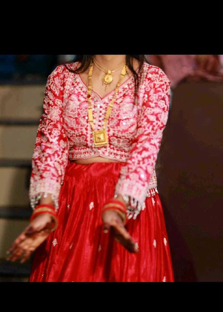 Red Embroidered Lehenga Choli