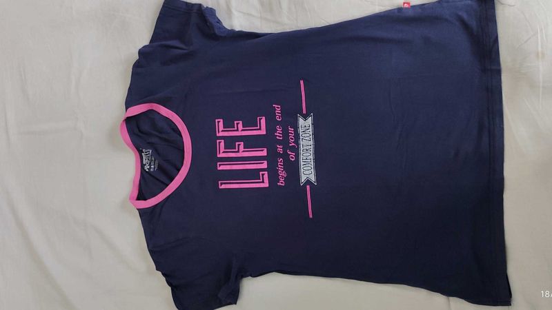 Navy &amp; Pink Graphic Tee
