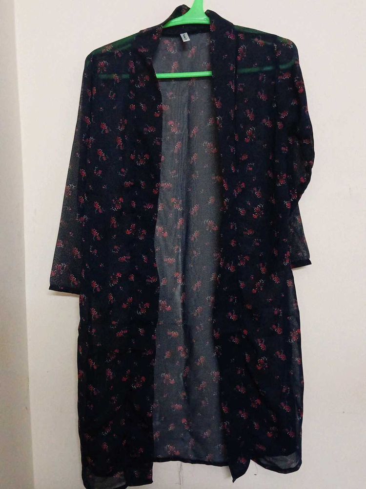 Floral Print Sheer Shrug