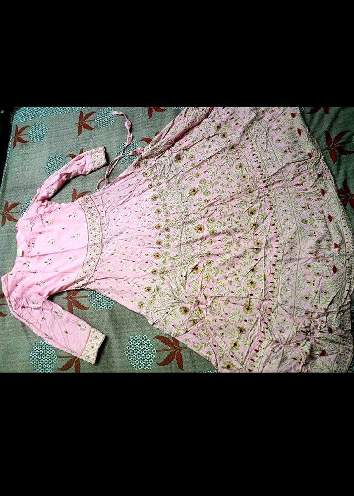Beautiful Pink Anarkali Suit With Dupatta