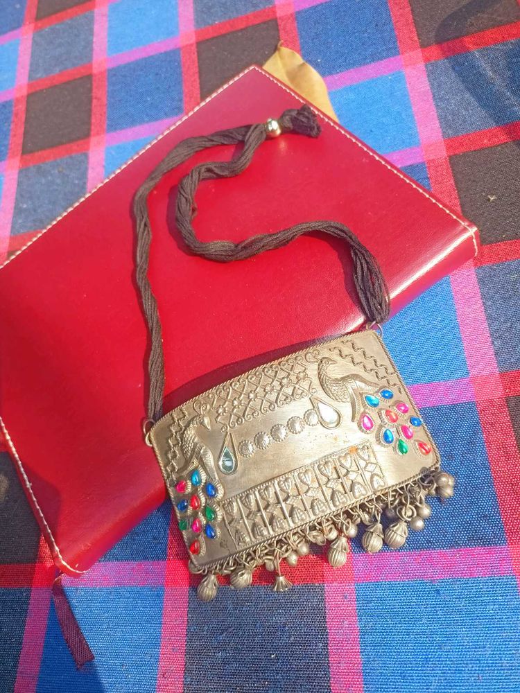 Handcrafted black polish Peacock Pendant Necklace