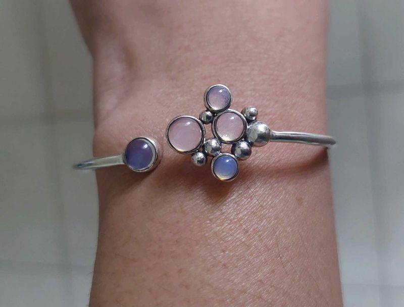 Shaya silver Gemstone Cuff Bracelet