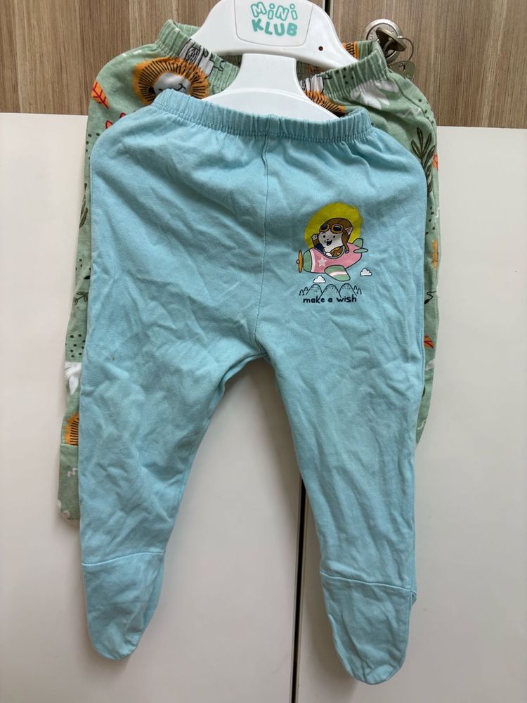 Cute Baby Footed Pant Set Of 2