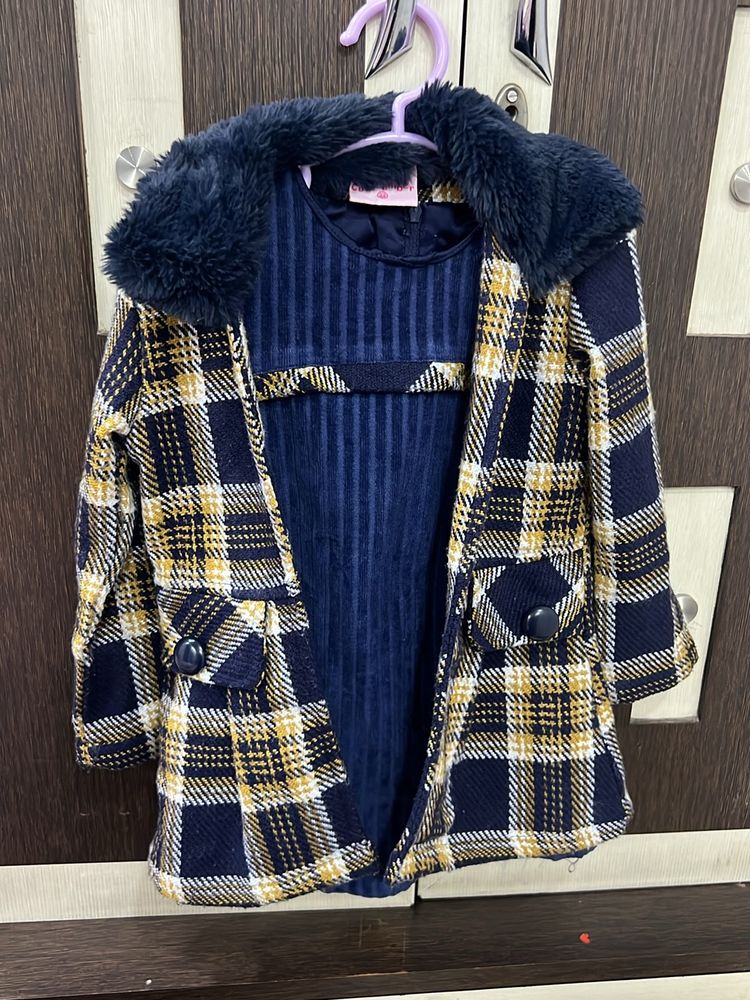 Dress With Overcoat For Kids