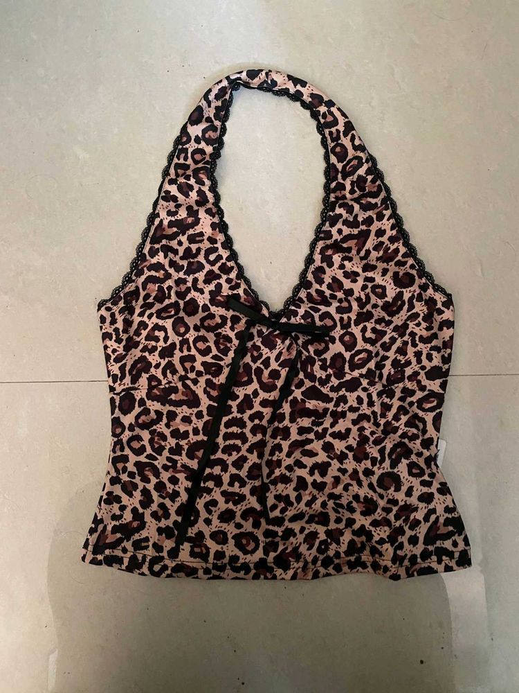 Leopard Print Halter Top