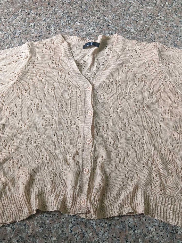 Beige Knit Cardigan