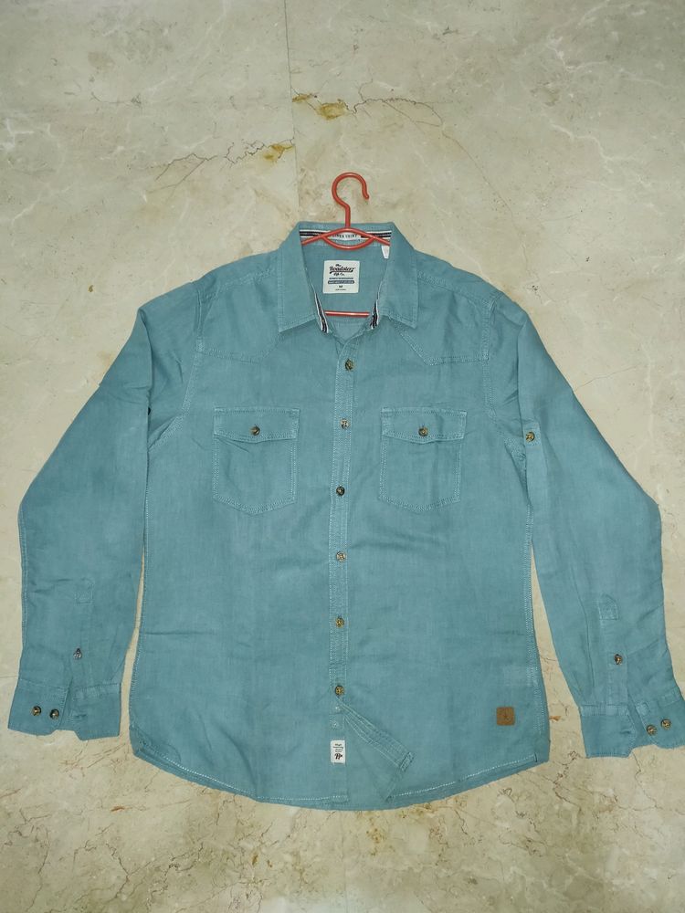 Roadster Green Shirt For Men.
