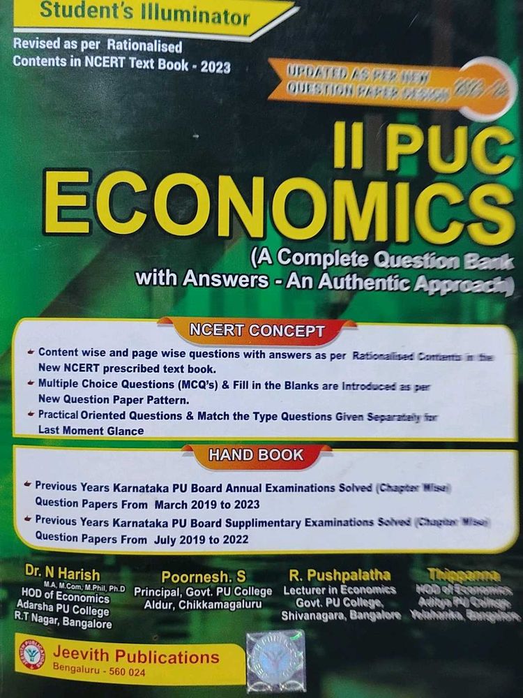 II PUC Economics Question Bank