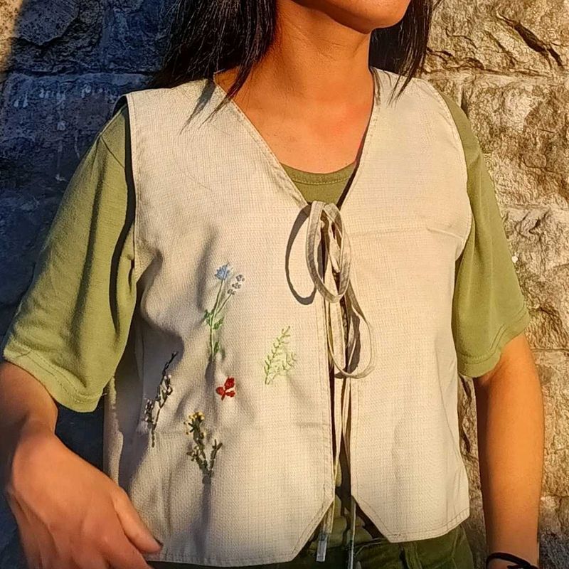 Handmade Embroidered Vest Top