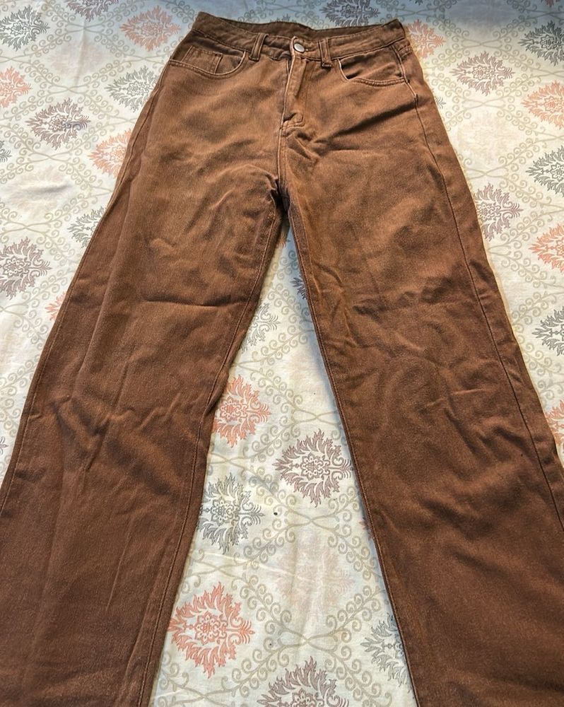 Brown Wide Leg Jeans